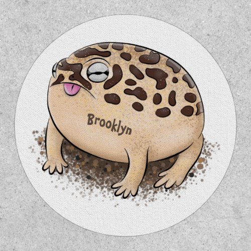 Funny desert rain frog cartoon illustration patch