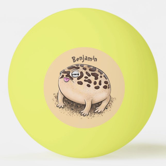 Funny desert rain frog cartoon illustration ping pong ball (Front)