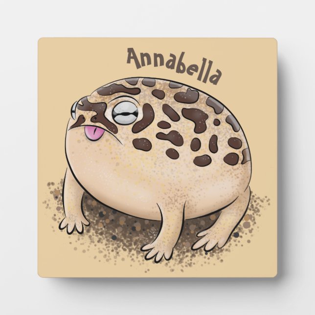 Funny desert rain frog cartoon illustration plaque (Front)