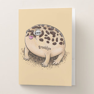 Funny desert rain frog cartoon illustration pocket folder