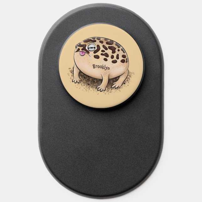 Funny desert rain frog cartoon illustration PopSocket (Popsocket)