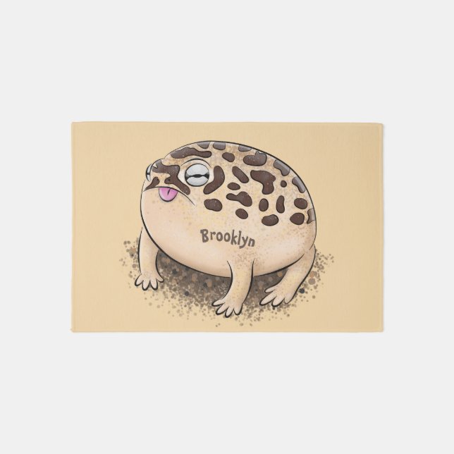 Funny desert rain frog cartoon illustration rug (Front)