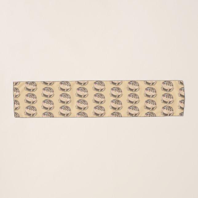 Funny desert rain frog cartoon illustration scarf (Front (Horizontal))