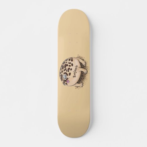 Funny desert rain frog cartoon illustration skateboard