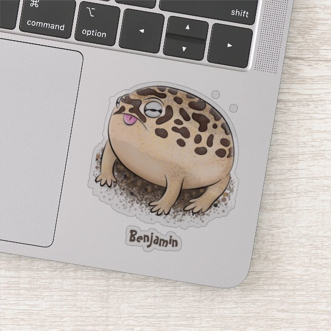Funny desert rain frog cartoon illustration sticker (Detail)