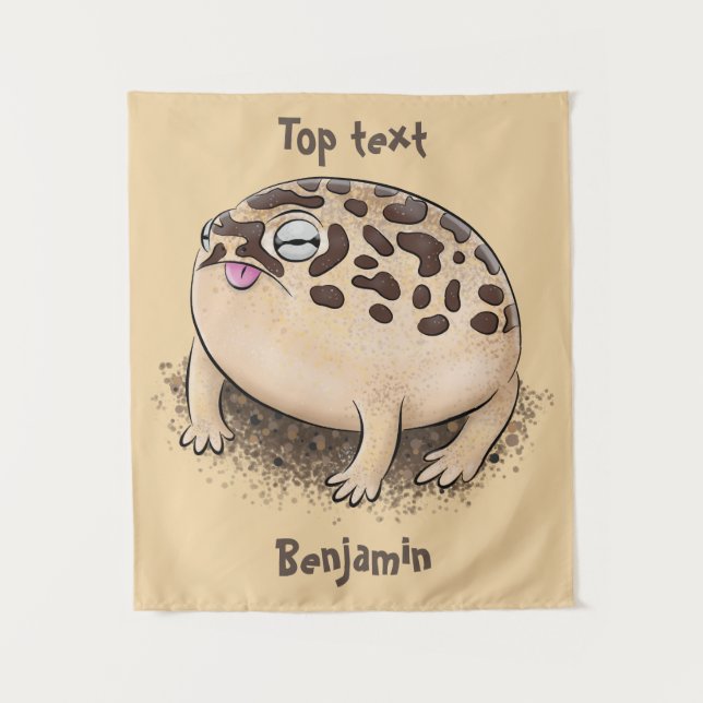 Funny desert rain frog cartoon illustration  tapestry (Front)
