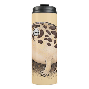Funny desert rain frog cartoon illustration thermal tumbler