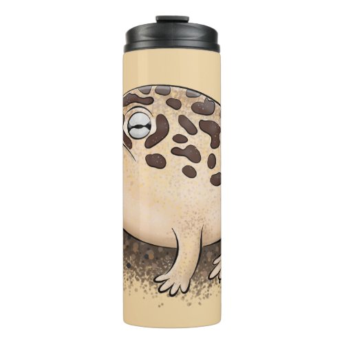 Funny desert rain frog cartoon illustration thermal tumbler