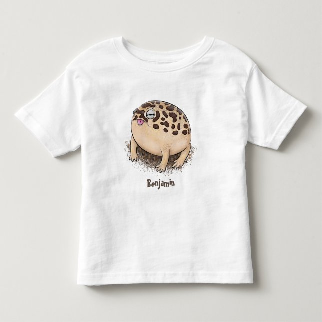 Funny desert rain frog cartoon illustration toddler t-shirt (Front)