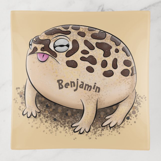Funny desert rain frog cartoon illustration trinket tray (Front)