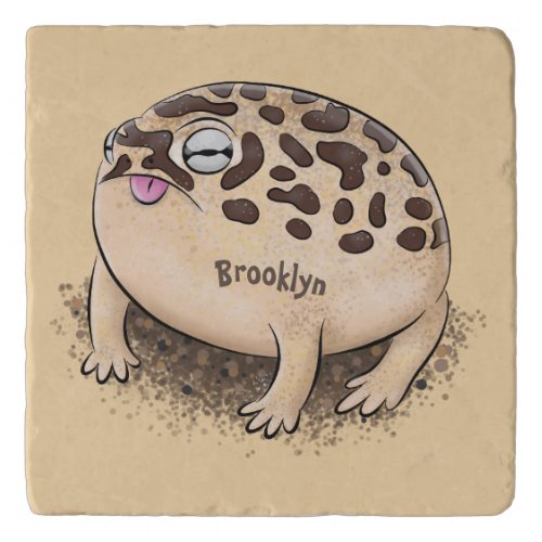 Funny desert rain frog cartoon illustration trivet