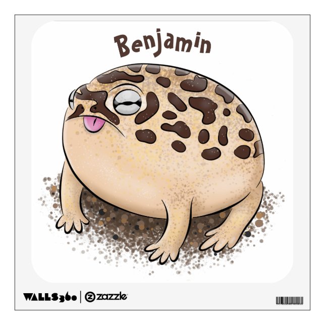 Funny desert rain frog cartoon illustration wall decal (Front)