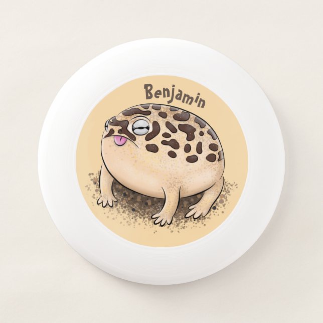 Funny desert rain frog cartoon illustration Wham-O frisbee (Front)
