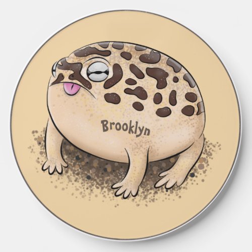 Funny desert rain frog cartoon illustration wireless charger 