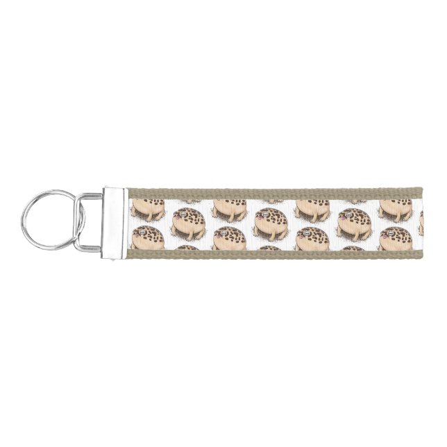 Funny desert rain frog cartoon illustration wrist keychain (Keys on Left)