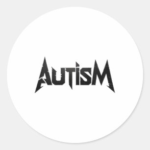 Funny Design Autism Rock Meme Neurodivergent  Classic Round Sticker