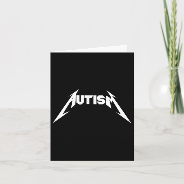 Funny Design Autism Skeleton Meme Metal Rock For M Card (Front)