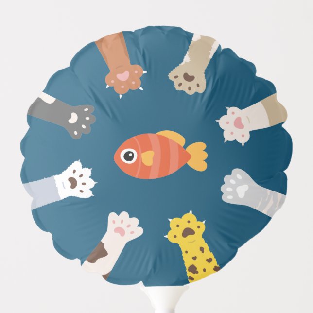 Funny Design Cats Game To Catch Fish Balloon (Front)