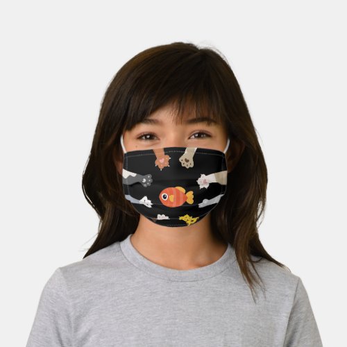 Funny Design Cats Game To Catch Fish Kids Cloth Face Mask