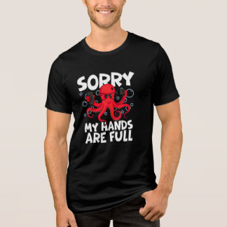 Funny Design–Cool Octopus Holding Phones Tri-Blend Shirt