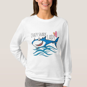 Funny design crazy shark lady women's T-Shirt
