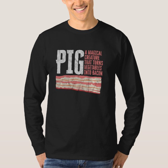 Funny Design For Bacon  Turns Vegetables Into Baco T-Shirt (Front)