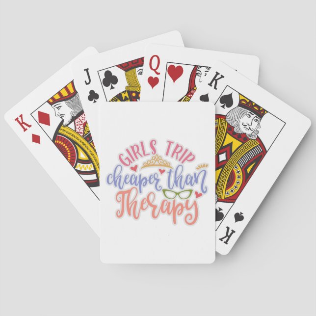Funny Design Girls Trip Cheaper Than Therapy Poker Cards (Back)