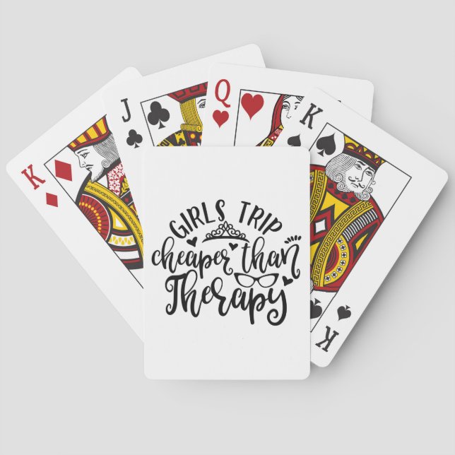 Funny Design Girls Trip Cheaper Than Therapy Poker Cards (Back)