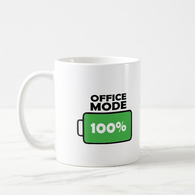 Funny Design Office Mode Full Charge Coffee Lover  Mug (Left)