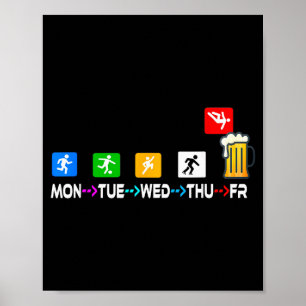 Funny Design Sayings Week Finally Friday Weekender Poster