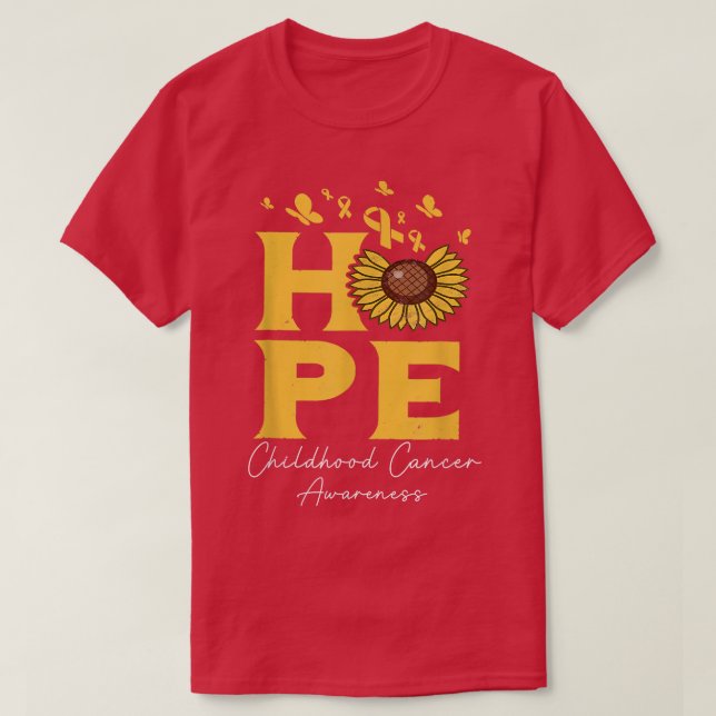 funny design Stronger Than Childhood Cancer Gold R T-Shirt (Design Front)