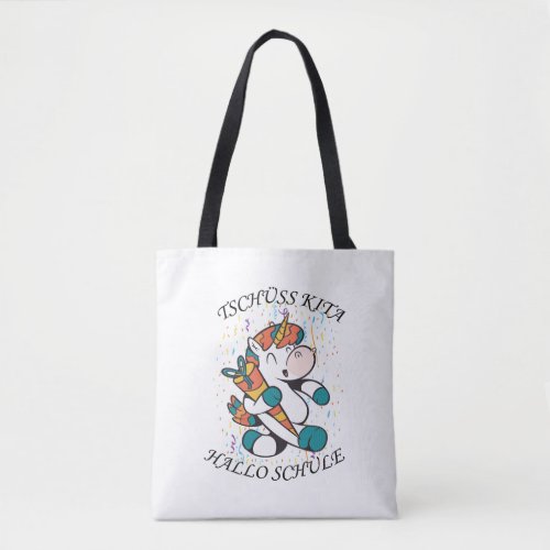 Funny design with unicorn for school enrollment  tote bag