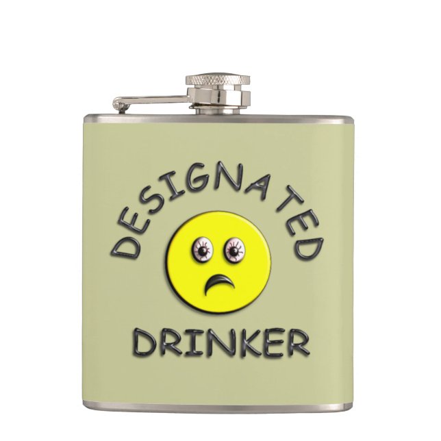 Funny Designated Drinker Hip Flask (Front)