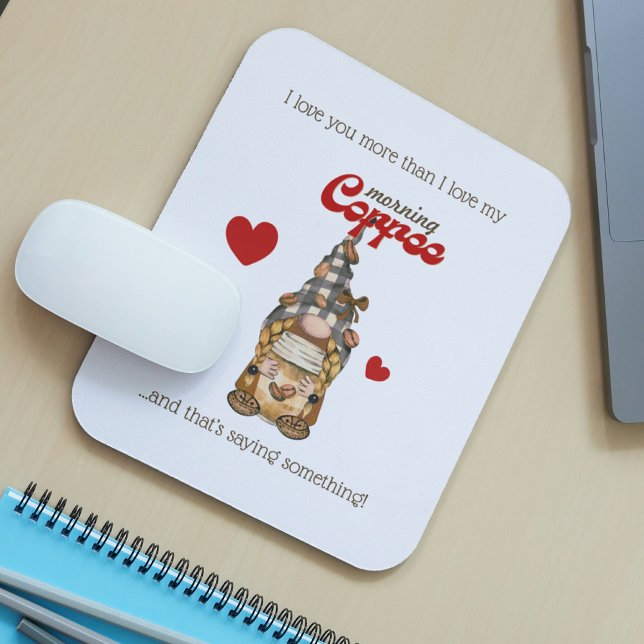 Funny Desk Pad – Coffee Gnome Valentine Gift Mouse Pad (Creator Uploaded)
