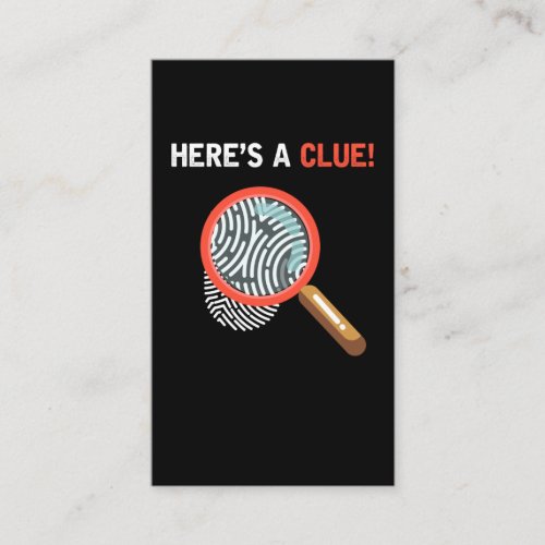 Funny Detective Crime Investigation Drama Book Business Card