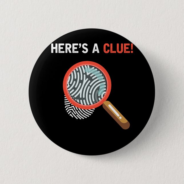Funny Detective Crime Investigation Drama Book Button (Front)