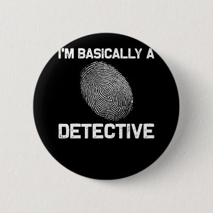 Funny Detective Crime Investigation Drama Reader Button