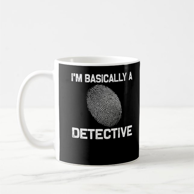 Funny Detective Crime Investigation Drama Reader Coffee Mug (Left)