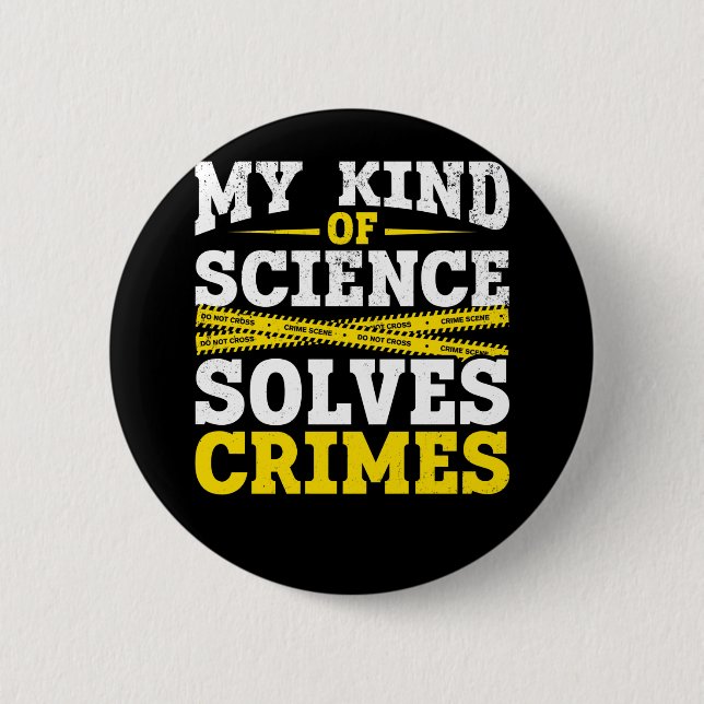 Funny Detective Forensic Science Crime Solver Button (Front)