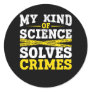 Funny Detective Forensic Science Crime Solver Classic Round Sticker
