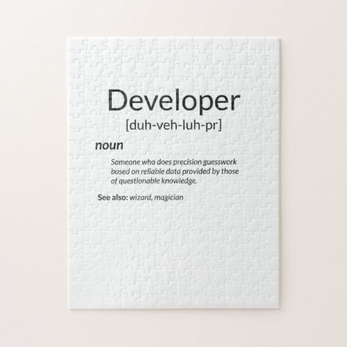 Funny Developers Gift Developer Definition Gift Jigsaw Puzzle