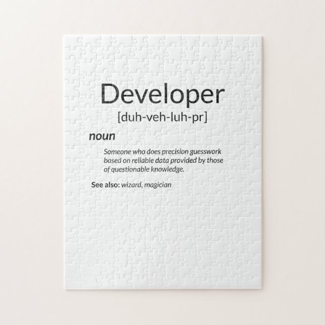 Funny Developers Gift Developer Definition Gift Jigsaw Puzzle (Vertical)