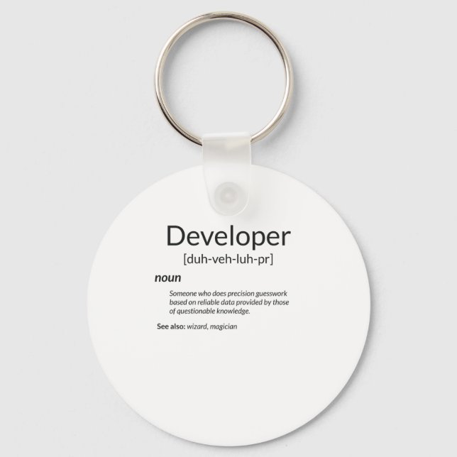 Funny Developers Gift Developer Definition Gift Keychain (Front)
