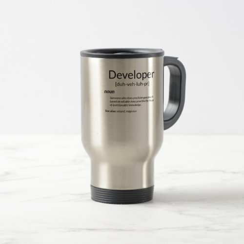 Funny Developers Gift Developer Definition Gift Travel Mug