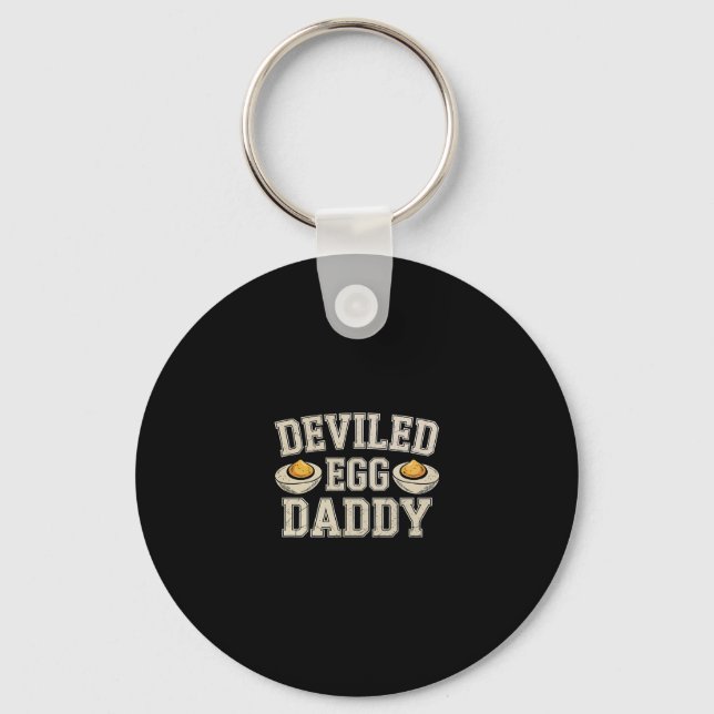 Funny Deviled Egg Daddy Thanksgiving Dinner Humor  Keychain (Front)