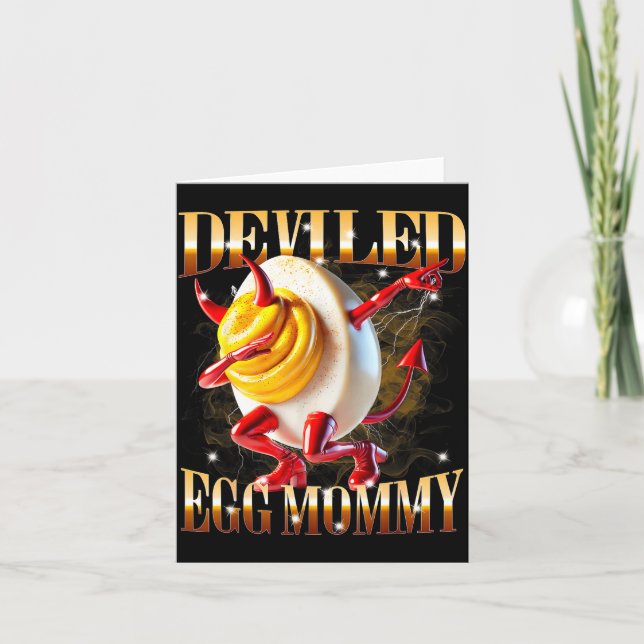 Funny Deviled Egg Food Humor Dab Meme Design  Card (Front)