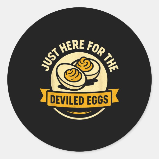 Funny Deviled Eggs Thanksgiving Food Humor  Classic Round Sticker (Front)