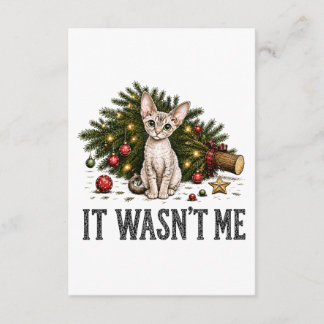 Funny Devon Rex Cats Christmas It Wasn't Me Enclosure Card