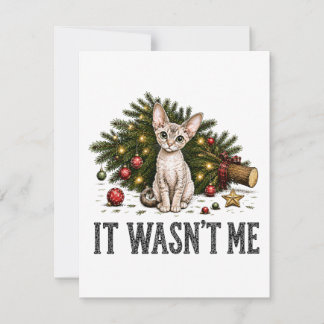 Funny Devon Rex Cats Christmas It Wasn't Me Note Card