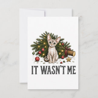 Funny Devon Rex Cats Christmas It Wasn't Me Thank You Card